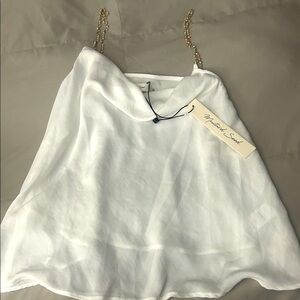 Mustard Seed White Camisole with Beaded Straps